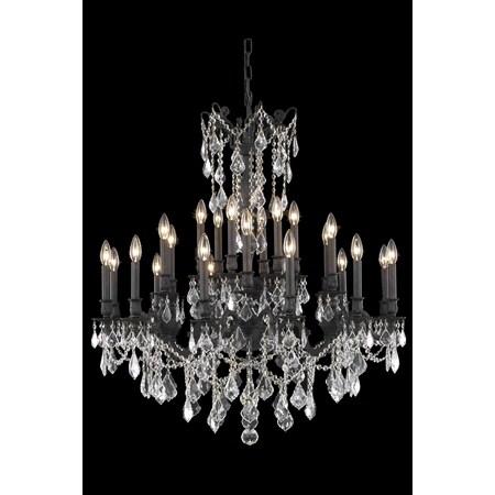 Elegant Lighting Dining Room Chandelier Dark Bronze 9224D36DB/RC